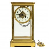 FRENCH GILT BRASS FOUR-GLASS M