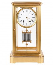 FRENCH GILT BRASS MANTEL CLOCK