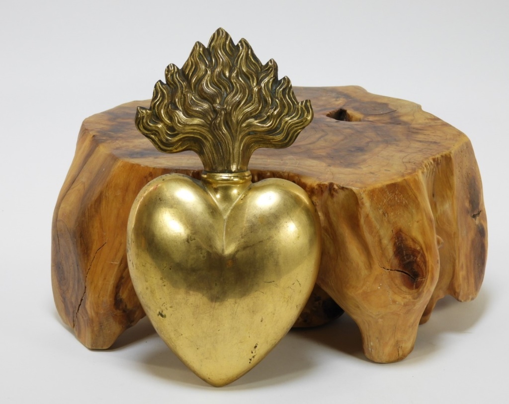 FRENCH GILT BRASS SACRED HEART