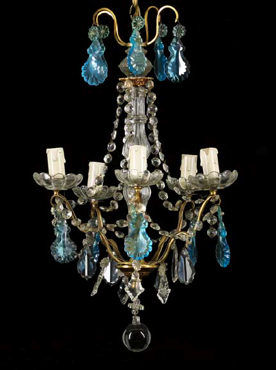 French Gilt-Brass, Sky-Blue and
