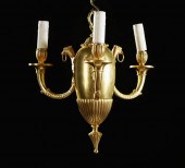 French Gilt-Brass Three-Light