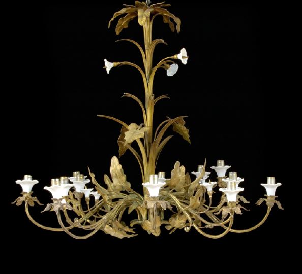 French Gilt-Brass Twelve-Light