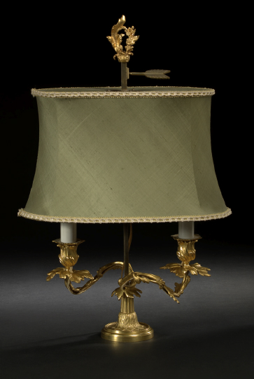 French Gilt-Brass Two-Light