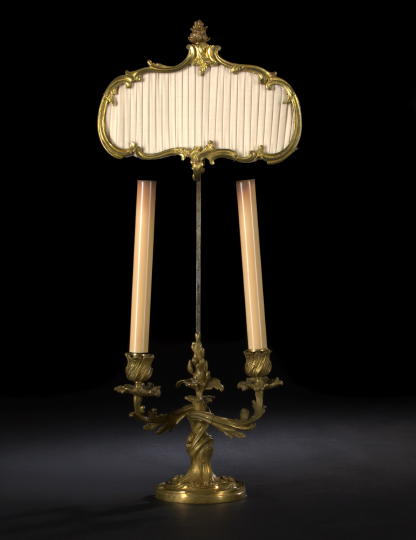 French Gilt-Brass Two-Light
