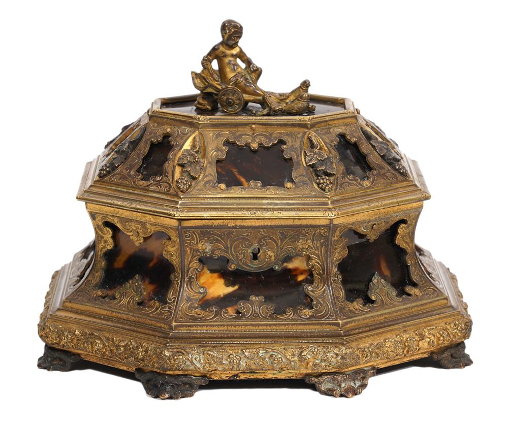 FRENCH GILT BRONZE 19TH C. CASKET