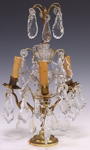 FRENCH GILT BRONZE &AMP; CRYSTAL