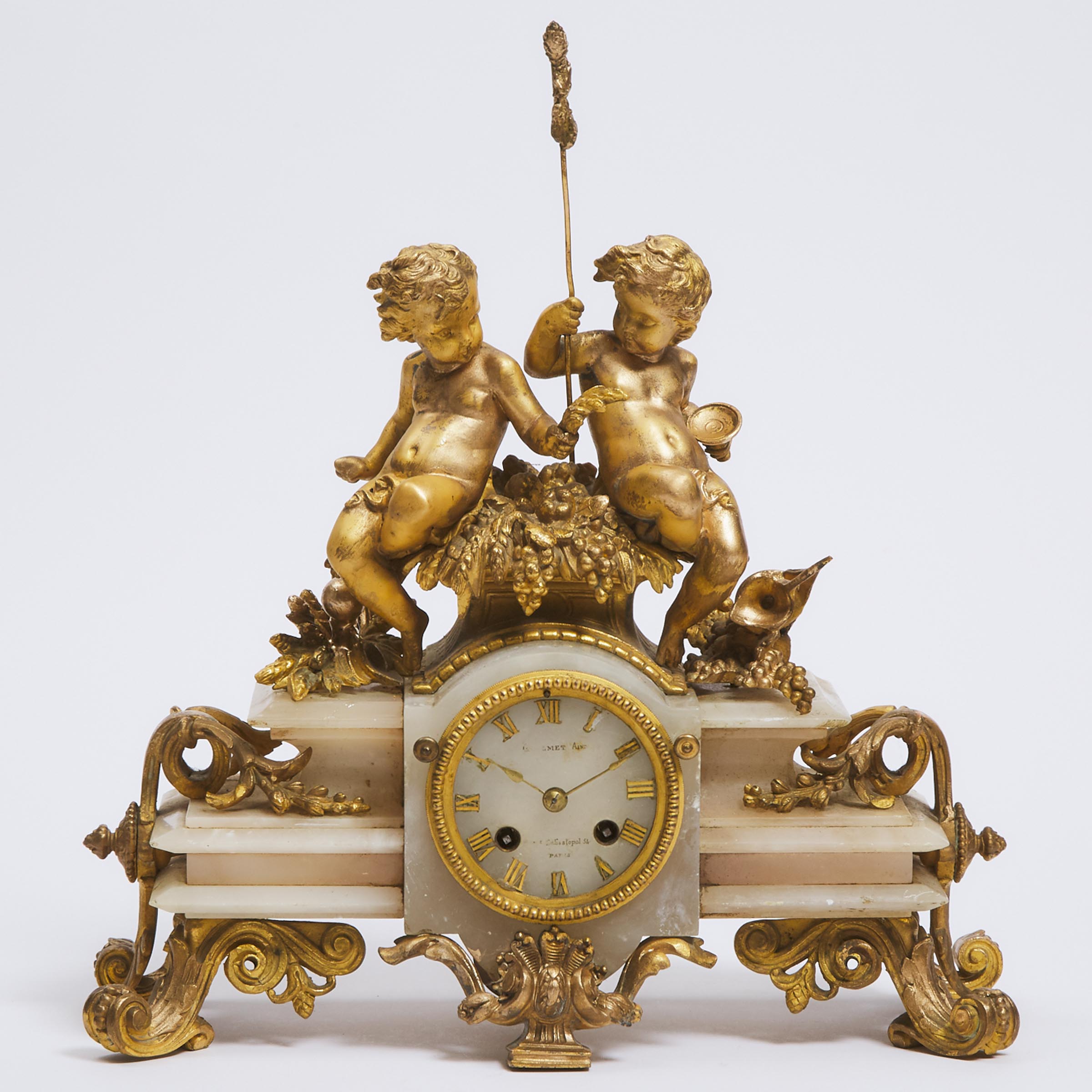 French Gilt Bronze and Alabaster