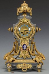 FRENCH GILT BRONZE AND ENAMEL