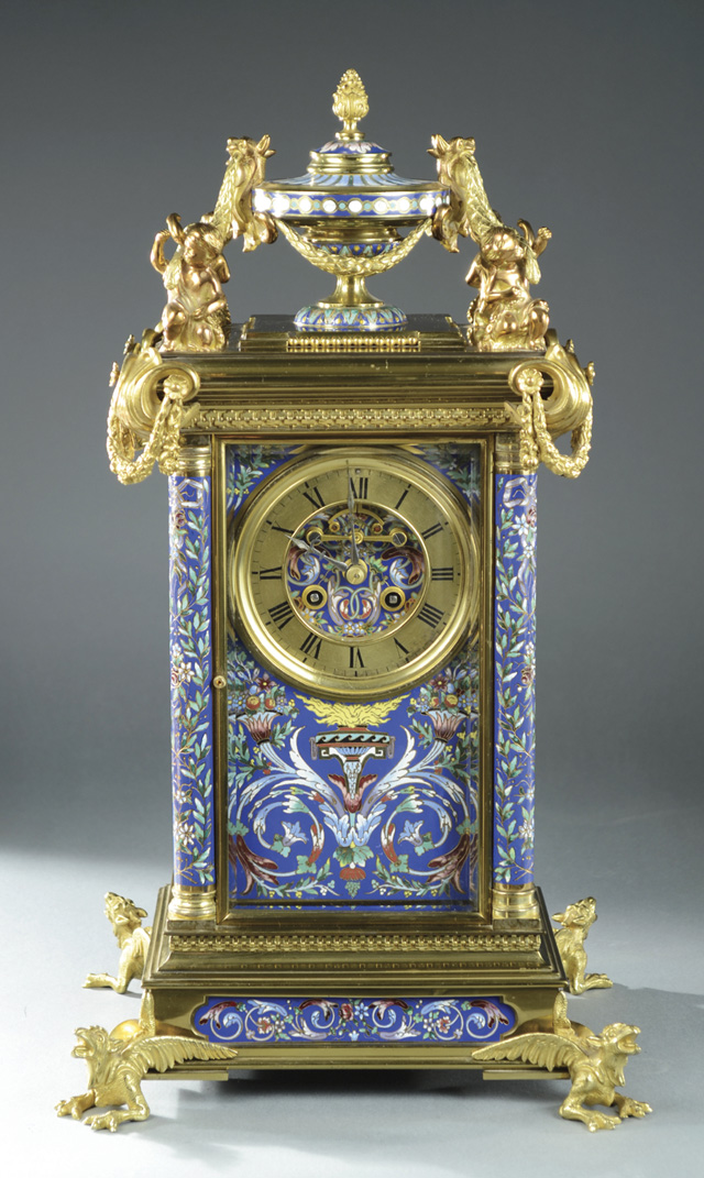 FRENCH GILT BRONZE AND ENAMELED