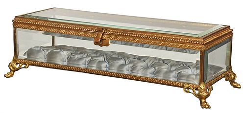 FRENCH GILT BRONZE AND GLASS