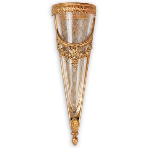 FRENCH GILT BRONZE AND GLASS WALL