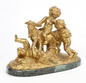 FRENCH GILT BRONZE AND GREEN M