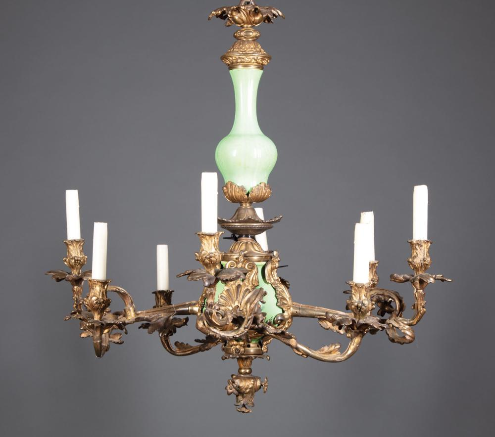 FRENCH GILT BRONZE AND GREEN