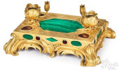 FRENCH GILT BRONZE AND MALACHI