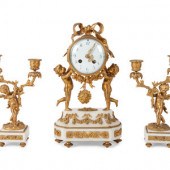 French Gilt Bronze and Marble
