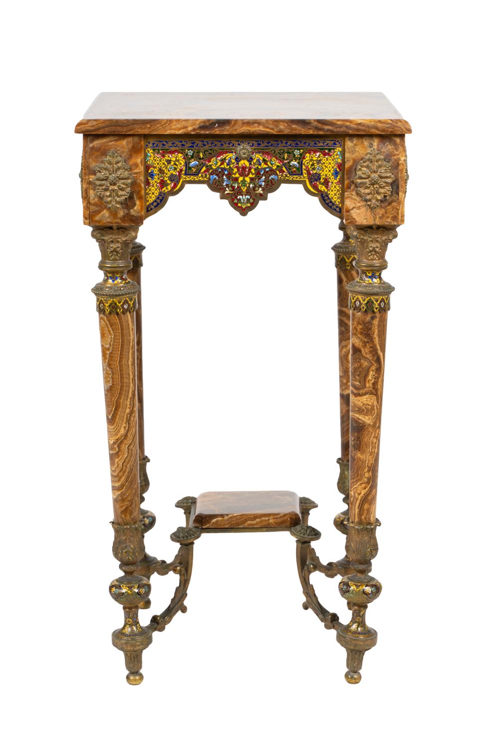 FRENCH GILT BRONZE AND ONYX