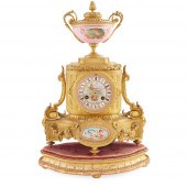 FRENCH GILT BRONZE AND PORCELA