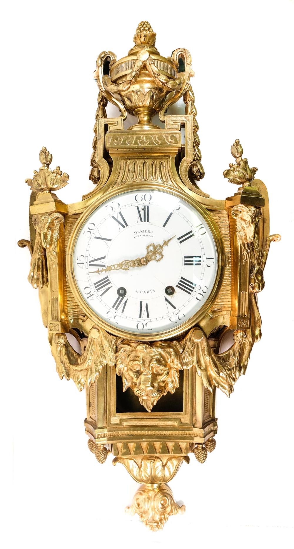 FRENCH GILT BRONZE CARTEL CLOCK,