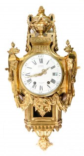 FRENCH GILT BRONZE CARTEL CLOC