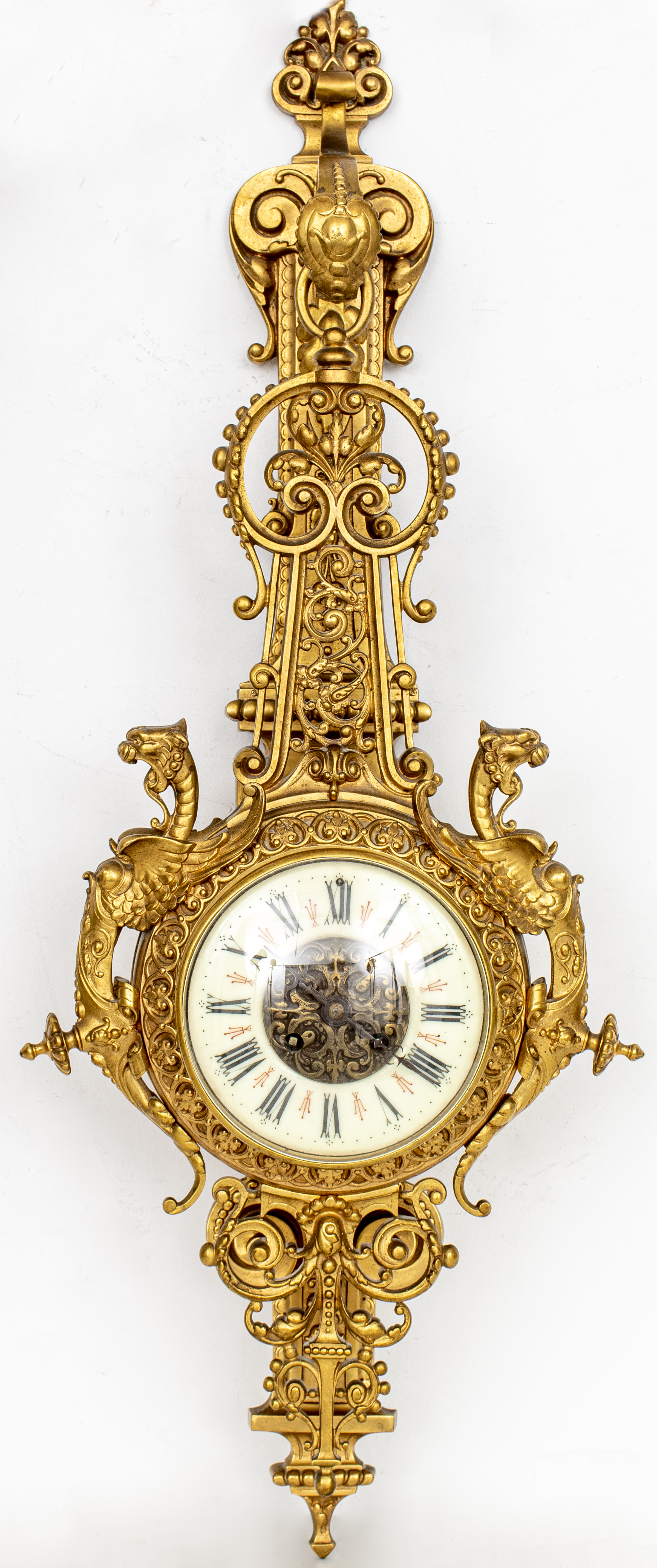 FRENCH GILT BRONZE CARTEL CLOCK,