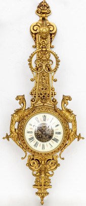 FRENCH GILT BRONZE CARTEL CLOC