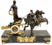 FRENCH GILT BRONZE CHARIOT & W