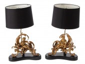 FRENCH GILT BRONZE CHENETS MOU