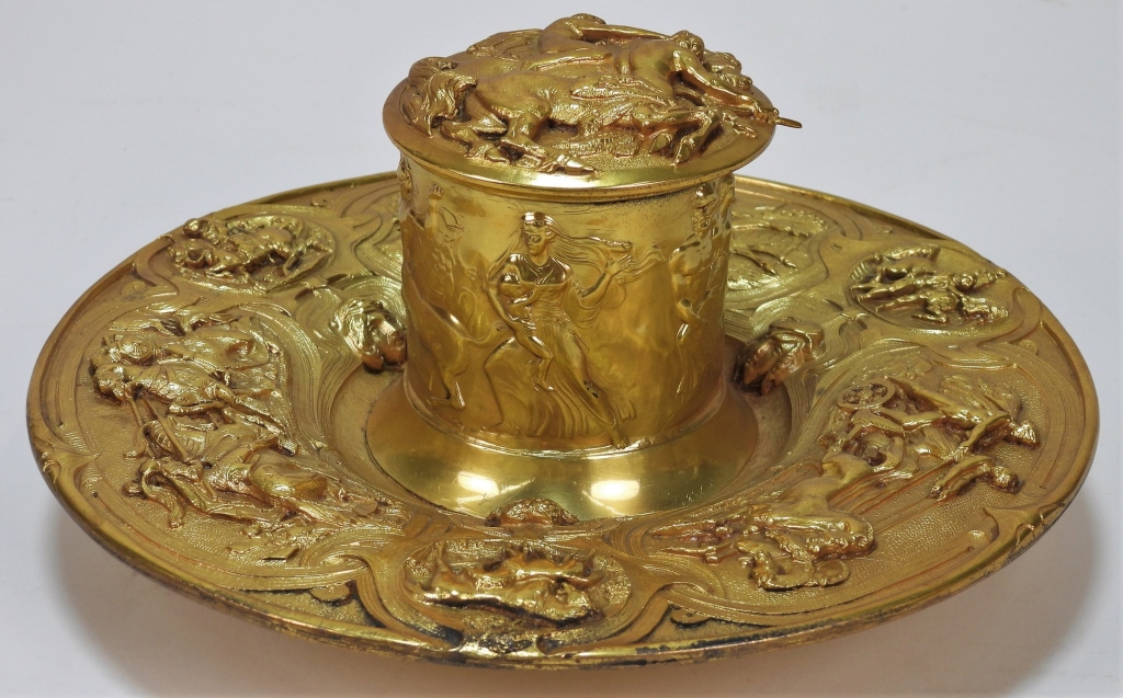 FRENCH GILT BRONZE DORE REPOUSSE