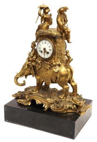 FRENCH GILT BRONZE ELEPHANT FIGURAL