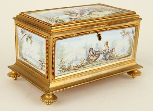 FRENCH GILT BRONZE ENAMELED JEWELRY