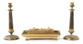 French gilt-bronze inkstand an