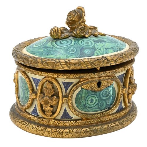 FRENCH GILT BRONZE JEWELRY BOX,
