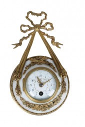 FRENCH GILT BRONZE & MARBLE CL