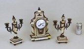 FRENCH GILT BRONZE & MARBLE CL