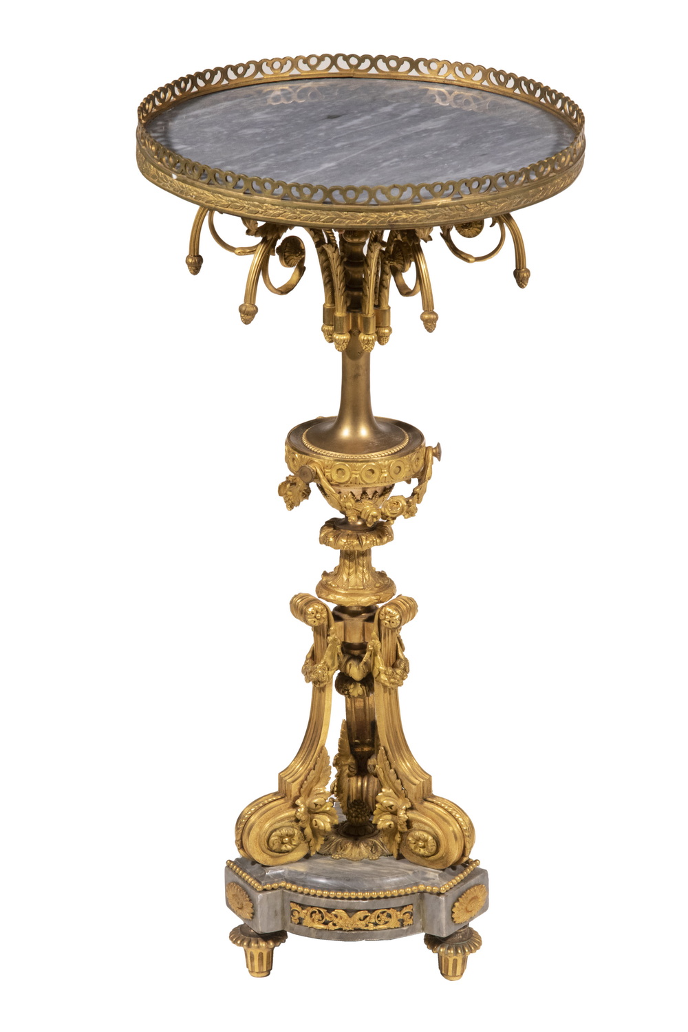 FRENCH GILT BRONZE & PALE GREY