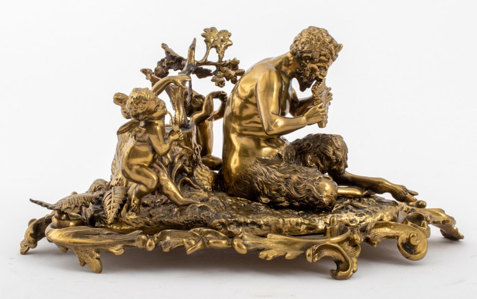FRENCH GILT BRONZE SATYR &