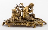 FRENCH GILT BRONZE SATYR & CHE