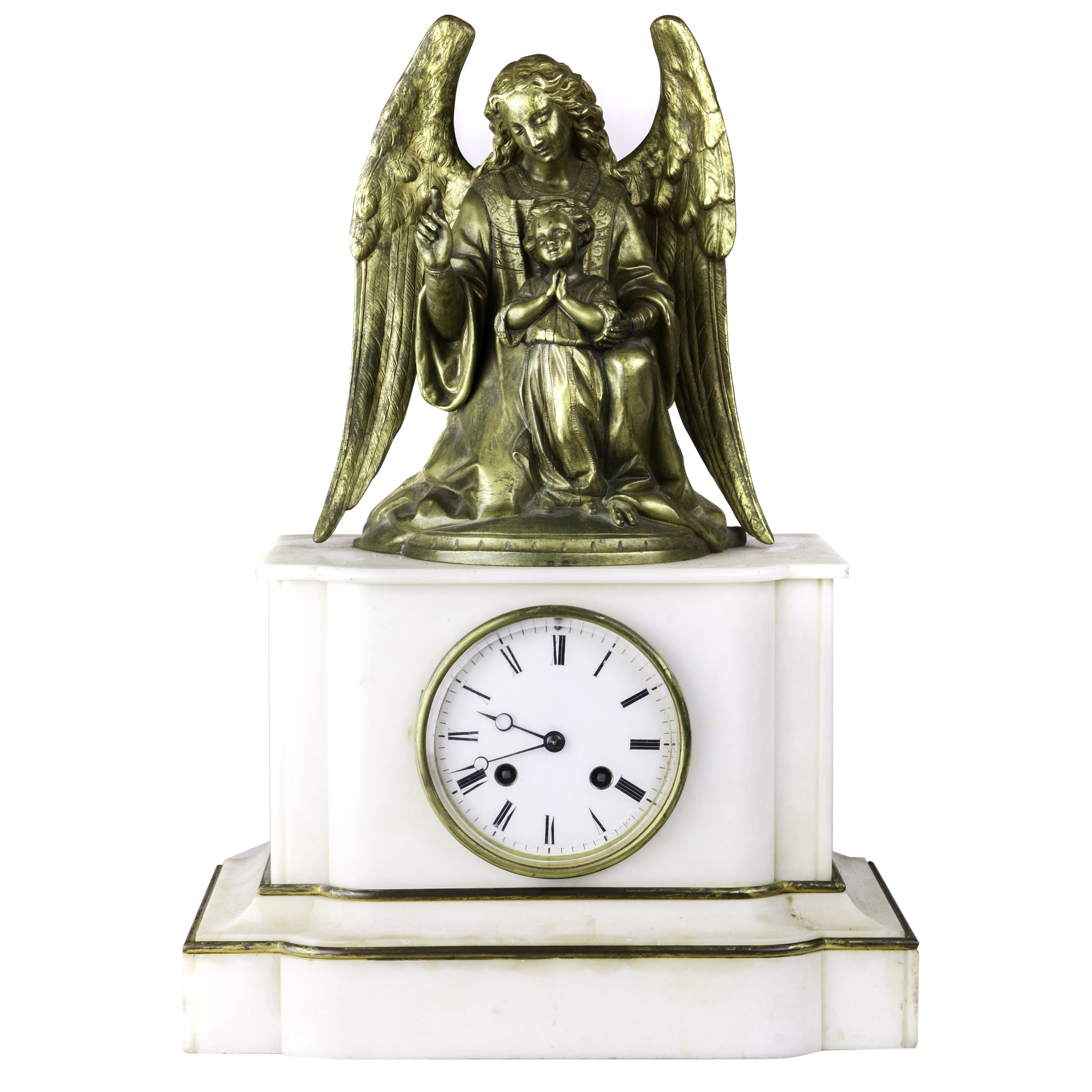 FRENCH GILT BRONZE STATUE CLOCK,