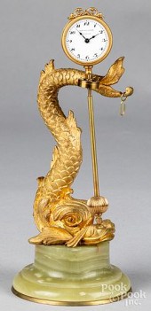 FRENCH GILT BRONZE SWINGING CL