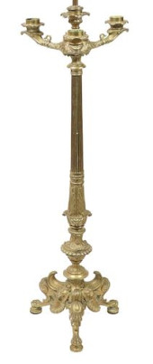 FRENCH GILT BRONZE THREE-LIGHT
