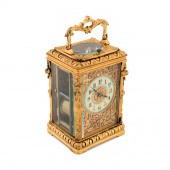 FRENCH GILT BRONZE TRAVEL CARR