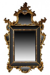 FRENCH GILT CARVED CARTOUCHE M