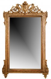 FRENCH GILT CARVED WALL MIRROR