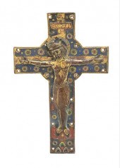 FRENCH GILT COPPER CHAMPLEVE E