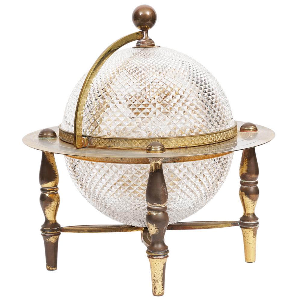 FRENCH GILT & CUT CRYSTAL GLOBE