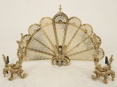 FRENCH GILT FAN FIRESCREEN AND