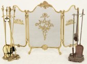 FRENCH GILT FIRESCREEN AND FIR
