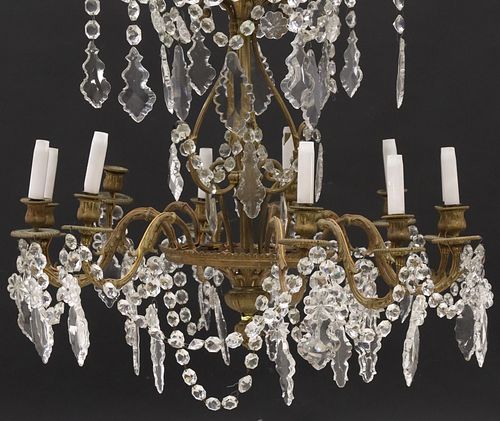 FRENCH GILT METAL &AMP; CRYSTAL