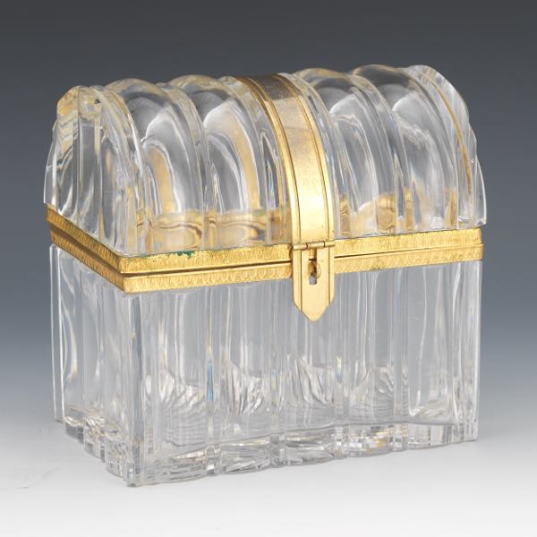 FRENCH GILT METAL AND CRYSTAL