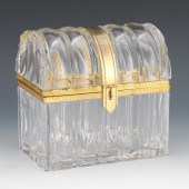 FRENCH GILT METAL AND CRYSTAL